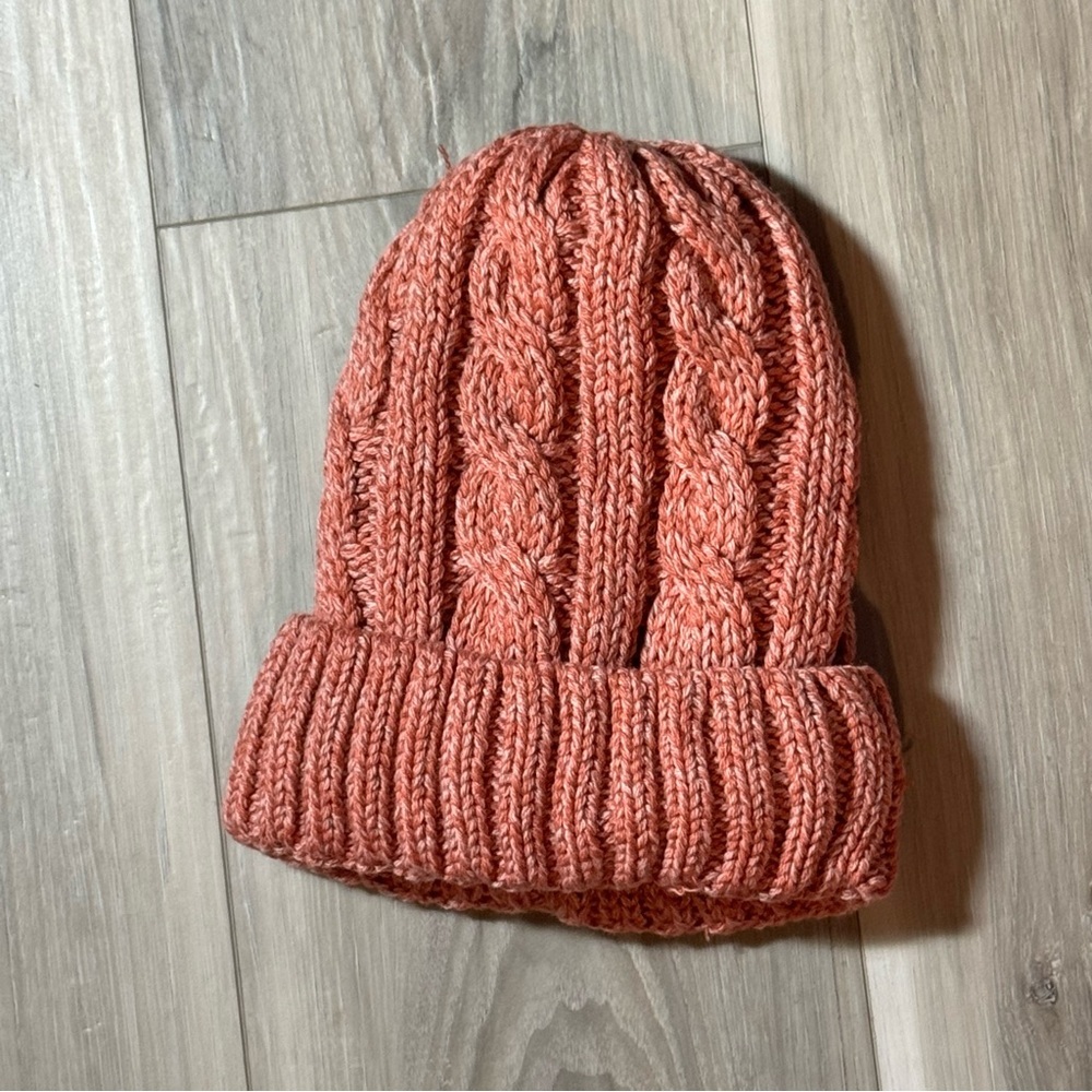 Cozy Knit Beanie in Rusty coral